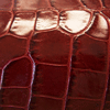 red croco-grain leather